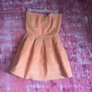 Orange Strapless Dress